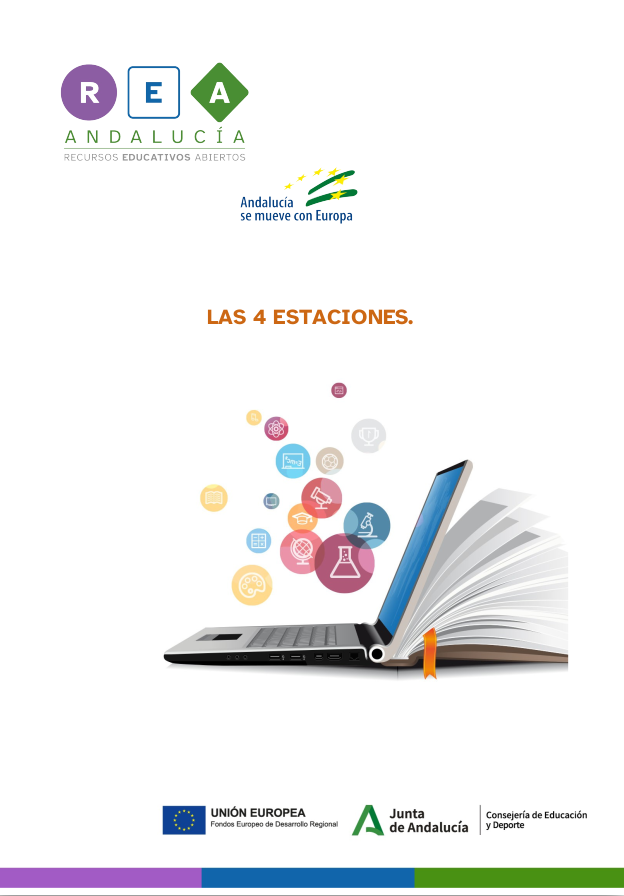 Las 4 estaciones. Portada La imagen muestra la portada del documento PDF con la transcripción del vídeo de las 4 estaciones