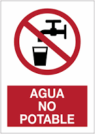 Cartel agua no potable