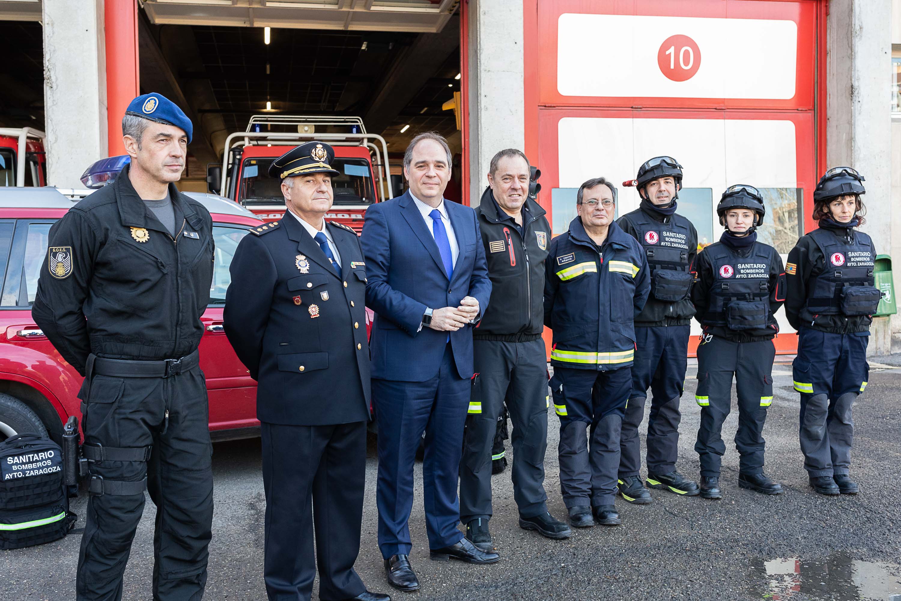 Altos cargos de los cuerpos de seguridad de Zaragoza.
