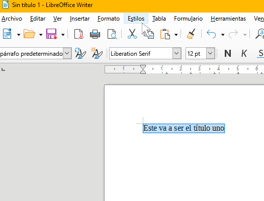 Ventana de insertar títulos