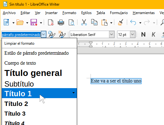 Ventana elegir título