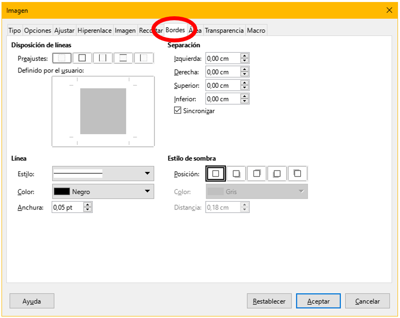 Ventana para insertar una imagen